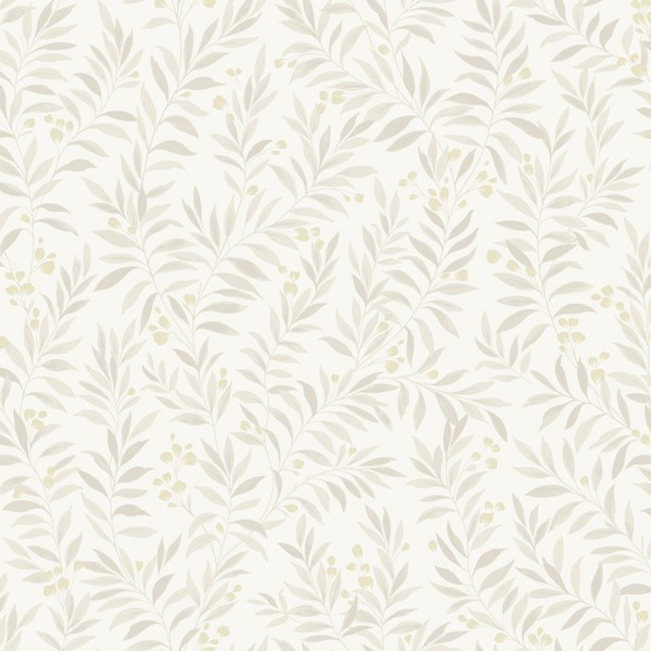 Vliestapete Floral Zweige BlüTen Blattmuster Cremeweiß Beige MN3402 (5,20€/1Qm)-image