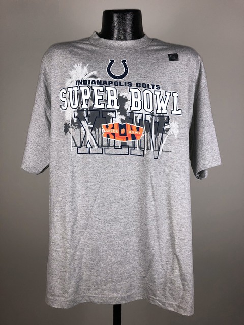 Menâs Gray Indianapolis Colts Super Bowl 44 Champions Graphic Logo NFL Shirt XL | eBay