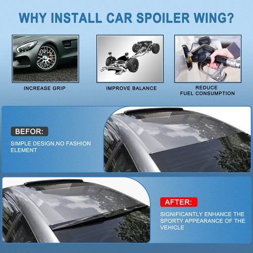For 2004-2008 Acura TL Roof Window Spoiler Wing Adjustale Glossy Black - Picture 5 of 11