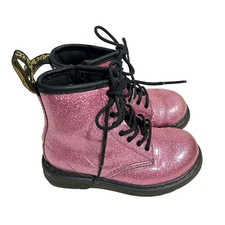 Dr Martens 1460 Cosmic Glitter Pink Patent Leather Boots Sparkles TODDLERS US 9