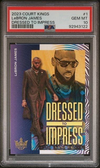 2023 Panini Court Kings LeBron James #1 Dressed to Impress PSA 10