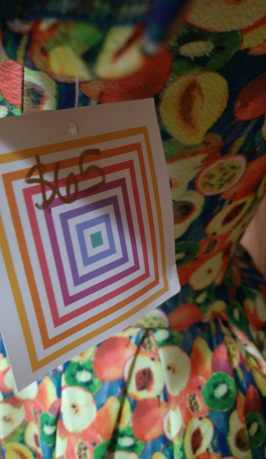 PALM ANGELS Abito Donna LuLaRoe Amelia Stampa Agrumi Stampa Maniche Puff XXS Tasche NUOVO Etichetta