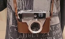 Vintage Mansfield Skylark 35mm Film Camera with Leather Case. NOT TESTED