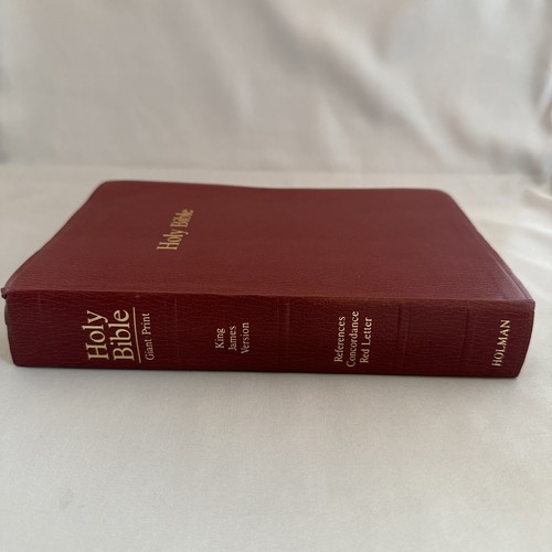 Holy Bible GIANT PRINT King James HOLMAN References Concordance Red ...