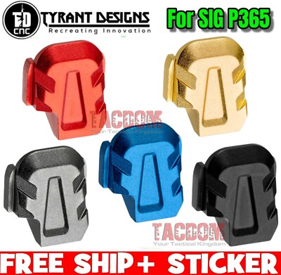 Tyrant Designs Slide End Plate Billet Aluminum for P365 Black Blue Red Grey Gold