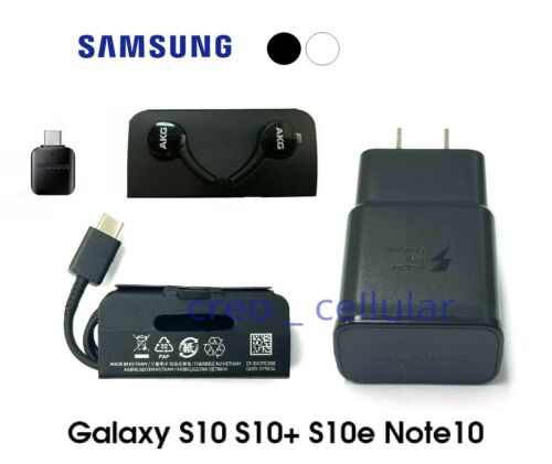 Samsung Galaxy S10 Accessories Full Set OEM Charger AKG Adapter S10 Plus S10e  - Afbeelding 1 van 7