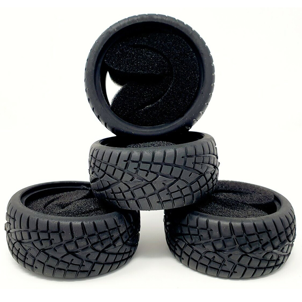 4x RC 1/10 Scale Car Rubber Tyres For HPI HSP Kyosho Traxxas On Road