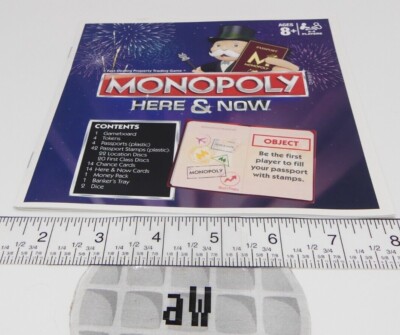 2015 Monopoly Here & Now Board Game Replacement Instruction Manual Part Only