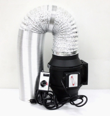 Variable Speed 6'' Mixed Flow Duct Fan  Exhaust Ventilation Fan  w/33' Ducting