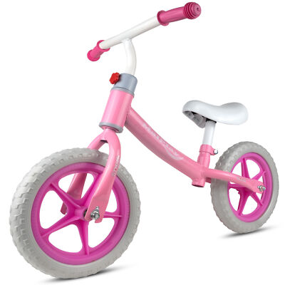 MalPlay Kinder Laufrad für Kinder | Kinderlaufrad für Mädchen | Rosa und Grau