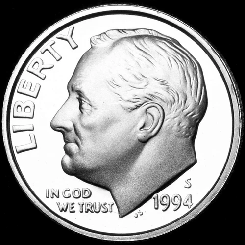 1994 S Roosevelt Mint Silver Proof Dime ~ From Original U.S. Mint Proof Set