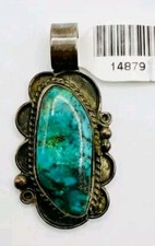 Ben Taylor Riggs Navajo Pendant turquoise and Sterling Vintage Piece