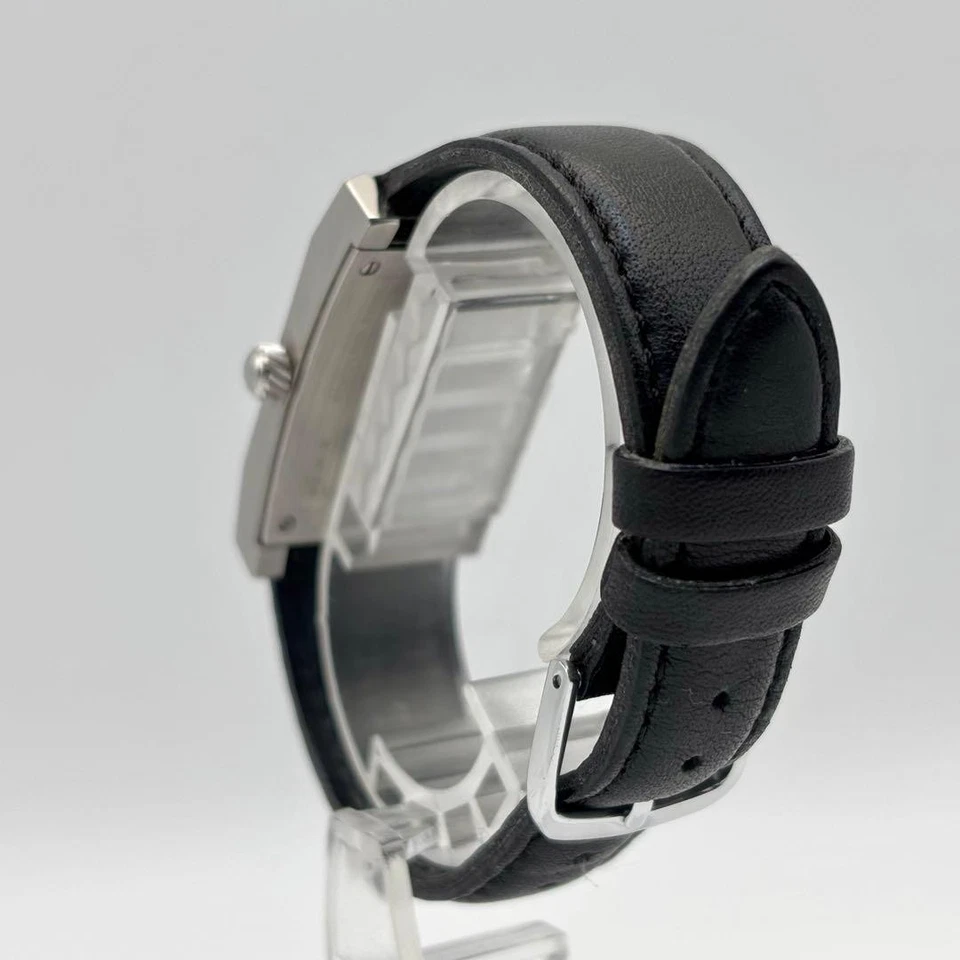 Reloj Dunhill Dunhillion Cuadrado Esfera Negra 3 Rostros Corte Vidrio Fecha Funciona Foto 4 de 4