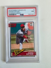 2018 PANINI CHRONICLES CLASSICS GREEN #7 SHOHEI OHTANI RC #/5 PSA 9