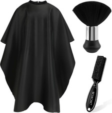 Hair Cutting Barber Cape with Neck Duster Brush and Barber Brush, Professional B