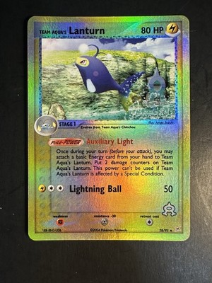 2004 Pokemon EX Team Magma vs Team AquaTeam Aqua's Lanturn 28 /95 Reverse Holo