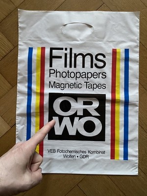 ORWO Original Wolfen Agfa Export RAR Plaste Tüte Beutel Werbung Reklame VEB DDR