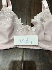 Triumph 36C Pink Lace Underwire Bra Embroidered Floral Adjustable Straps Retro