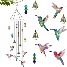 Hummingbird Style Diamond Painting Wind Chime Kits for Diamond Art Hanging Decor