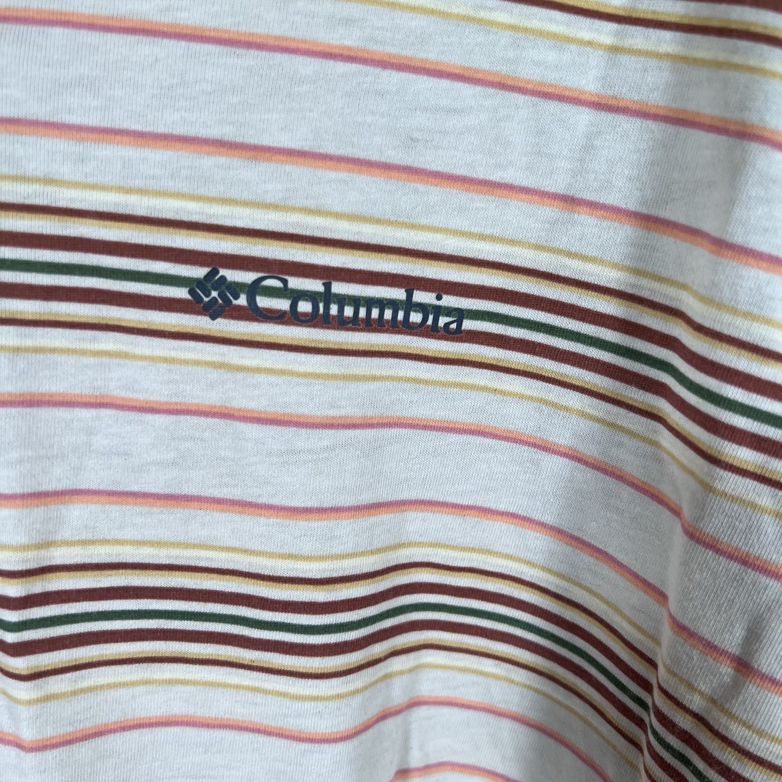 Columbia Multicolor Striped Polo Collared Short Sleeve Shirt Men's Large thumbnail 4