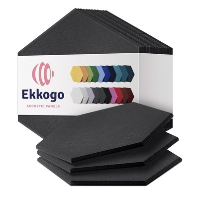 Hexagon Acoustic Panels - 12-Pack Soundproof Wall Panels - Enhance Sound Quality
