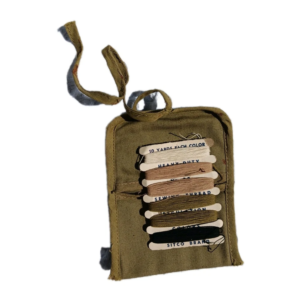 Kit de costura militar vintage - ¡Kit de reparación con hilos originales! Foto 2 de 2