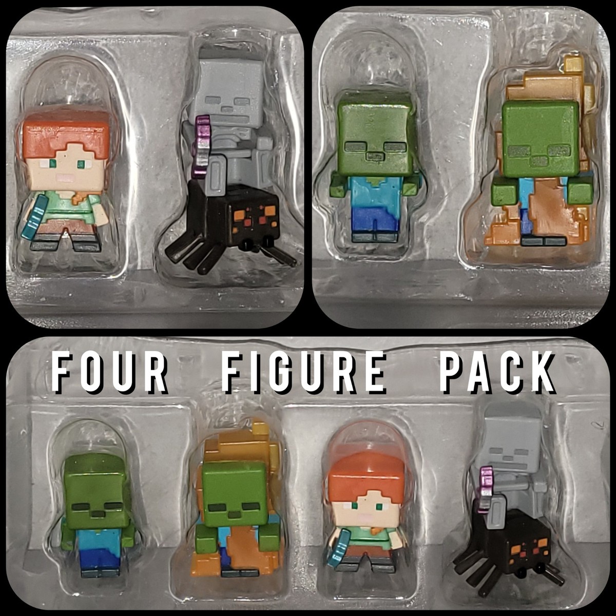 マイクラ　人形 Minecraft Minifigures Limited Edition 4 Pack 1 Inch Figures - NEW