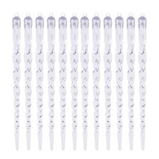Christmas Icicle Ornaments Set 12 Pcs Clear Plastic Pendants with Hanging Cord