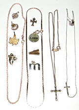 Lot of Sterling Silver Jewelry, necklaces, pendants, charms - wear / scrap 28 gr