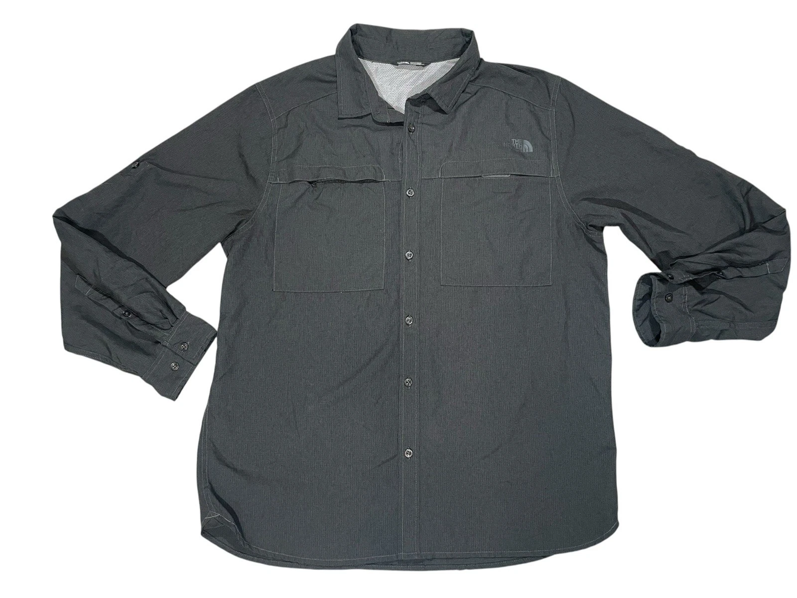 North Face Men Long sleeve Hiking Fishing Vent Outdoor Shirt Size XL Gray
Opens in a new window or t