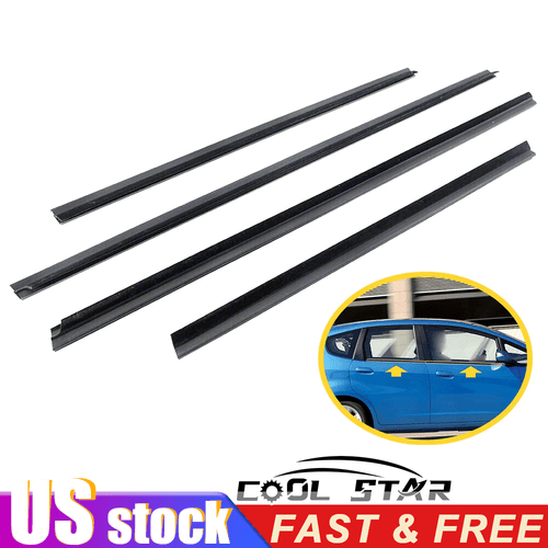 For 2009-2013 Honda Fit Jazz 4pcs Door Belt Weather Strip Molding Seal US