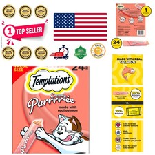 Salmon Creamy Puree Lickable Cat Treats - 24 Tubes, Low-Calorie Indulgence
