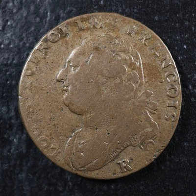 12 deniers 1792R Orléans France KM#600.14 Bronze Constitution - Image 1 of 2