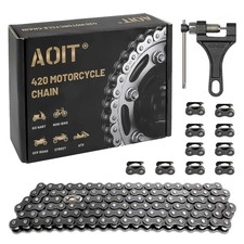 420 Motorcycle Chain 132 Links For Mini Bike Go Kart ATV With Free Chain Breaker