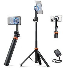 63" Magsafe Tripod, Tripod for iPhone Magnetic Selfie Stick Tripod with Rem...