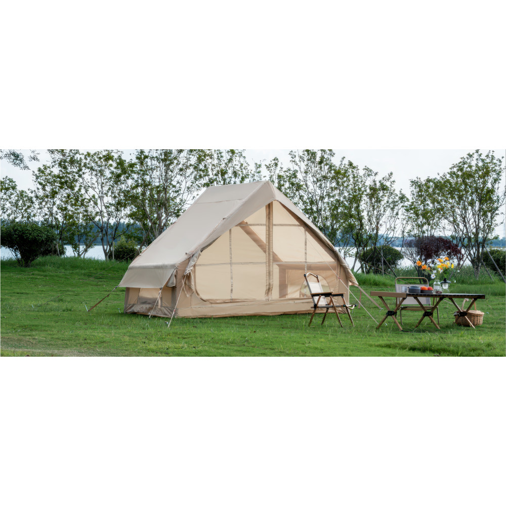 Inflatable Tent w Pump for 4-6 Person, Easy Setup Waterproof w 12 Mesh Window