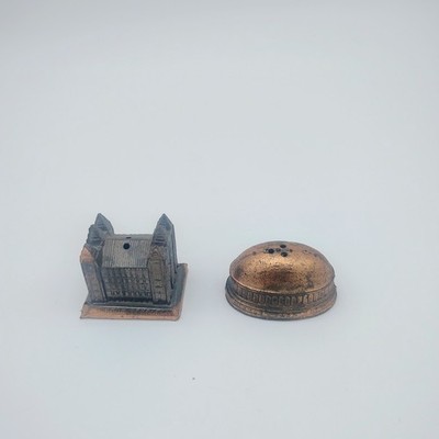 RVintage Mormon Temple And Tabernacle Miniature Salt Pepper Shaker Coppertone