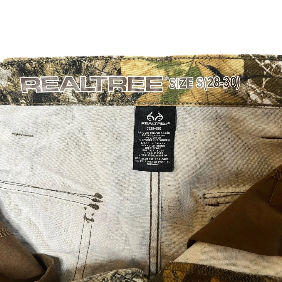 Calça cargo camuflada Realtree masculina tamanho S 28-30 leve caça ao ar livre Gorpcore - Imagem 3 de 4