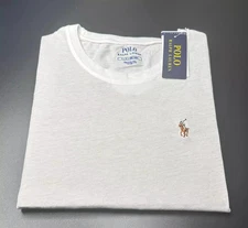 NWT Polo Ralph Lauren Men Short Sleeve Crew Neck White T-Shirt Free Shipping