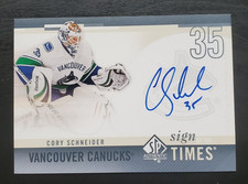 2010-11 SP Authentic Cory Schneider Sign of the Times Auto #SOT-SC Canucks