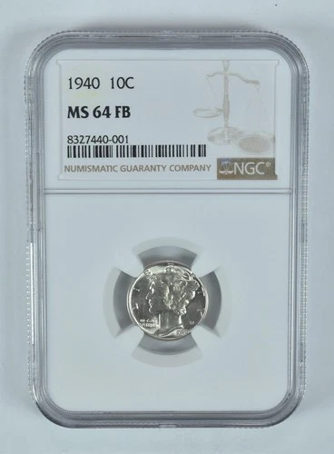 1940 Mercury Dime MS64 FB NGC Brown Label *9578