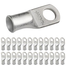 SELTERM 25pcs 1 AWG 3/8" Stud Marine Grade Tinned Copper Battery Cable Lugs, ...