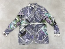 Hermès - Chemise en soie modèle Varangues - Violet bleu blanc vert - Taille 38
