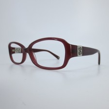 Coach HC6007 Burgundy Wine Rectangular Eyeglasses Frames Silver Logo Rhinestone