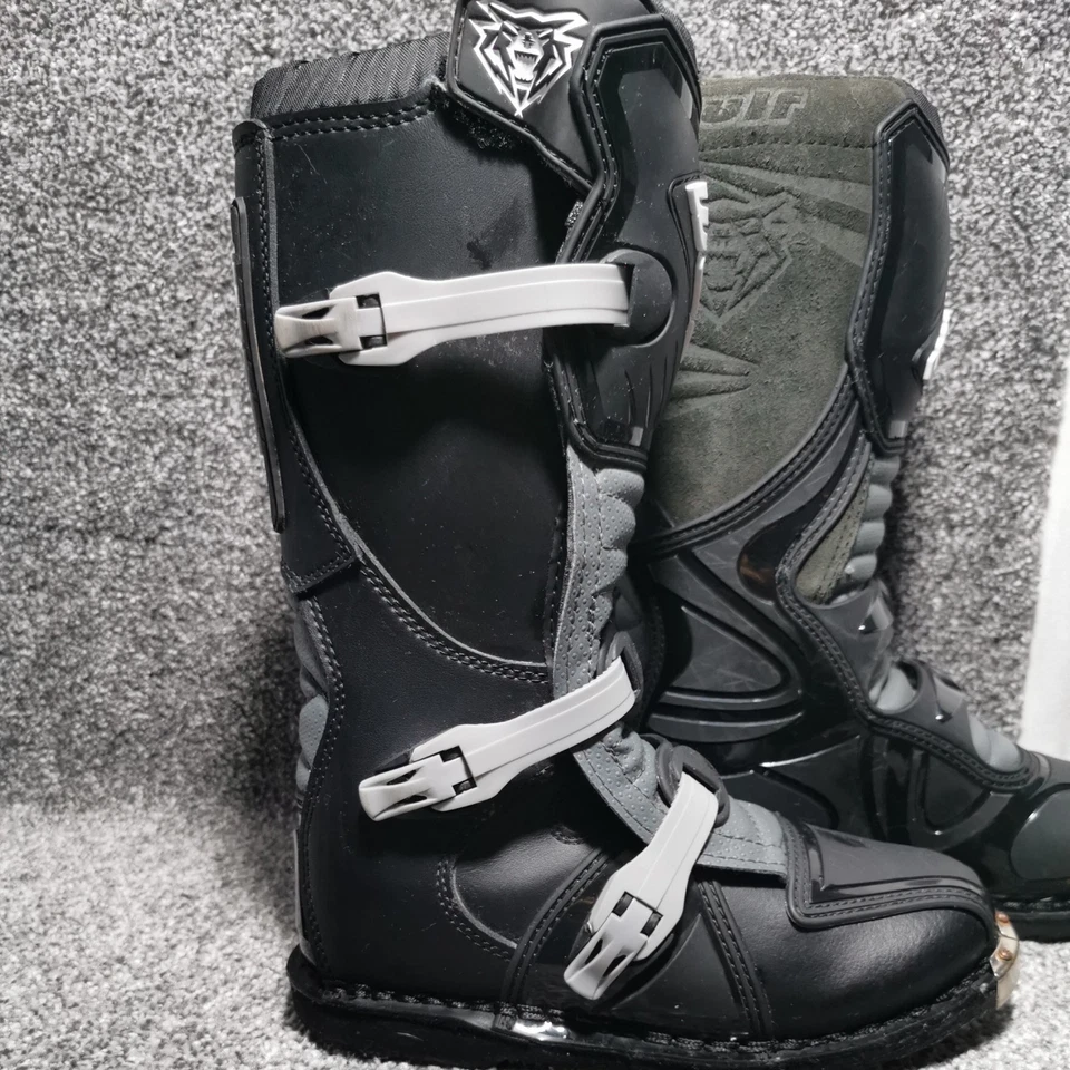 WULFSPORTS Motocross Black Leather Biker Boots . SIZE 38 EU excellent condition  - Image 3 of 4