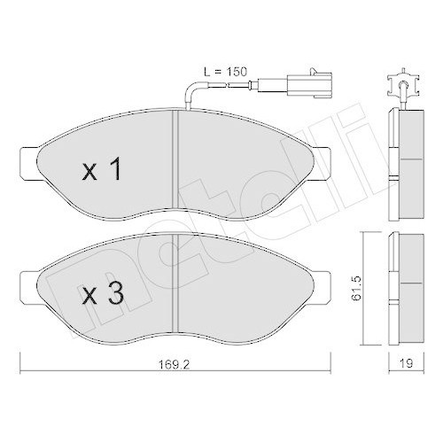 Kit plaquettes de frein Metelli 22-0708-0 en composite premium