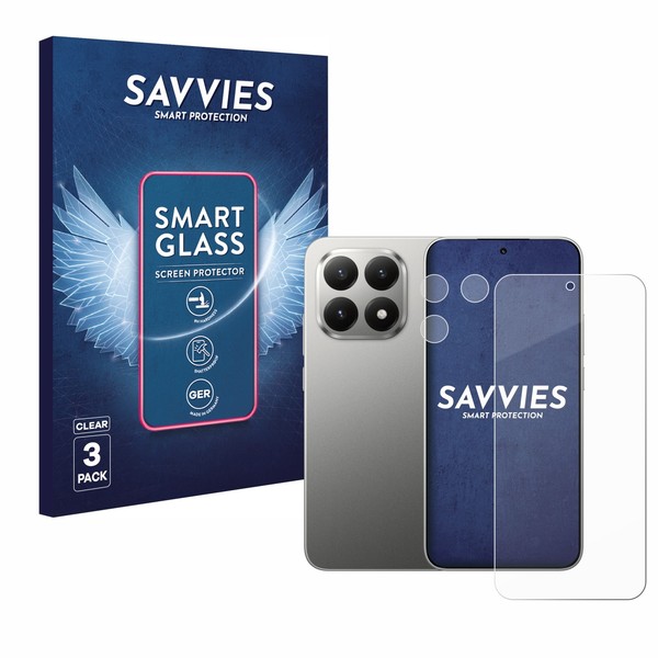 3X Savvies Schutzglas FüR Xiaomi 15T (Display+Kamera) Panzer Folie Glas Klar-image