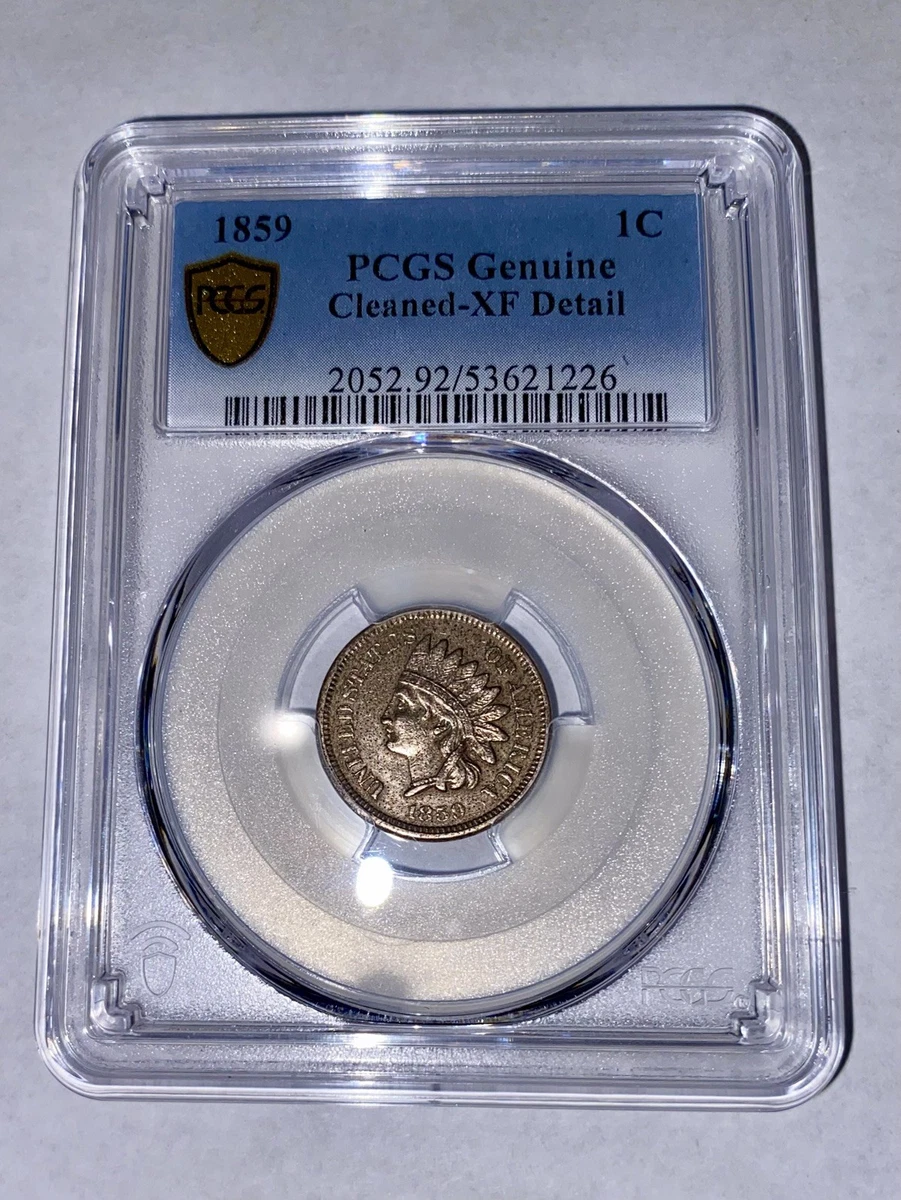 けぇこ XF 45 Graded 1859 Year Indian Head Small Cents (1859-1909) for