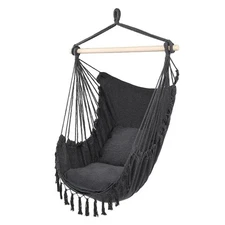 Hammock Hanging Rope Chair Swing Seat Patio BBQ Camping /w Tassel