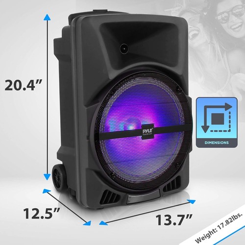 Pyle 12" Portable Bluetooth Speaker System - 800 Watts - Latest DJ LED Lights, K - Picture 6 of 8